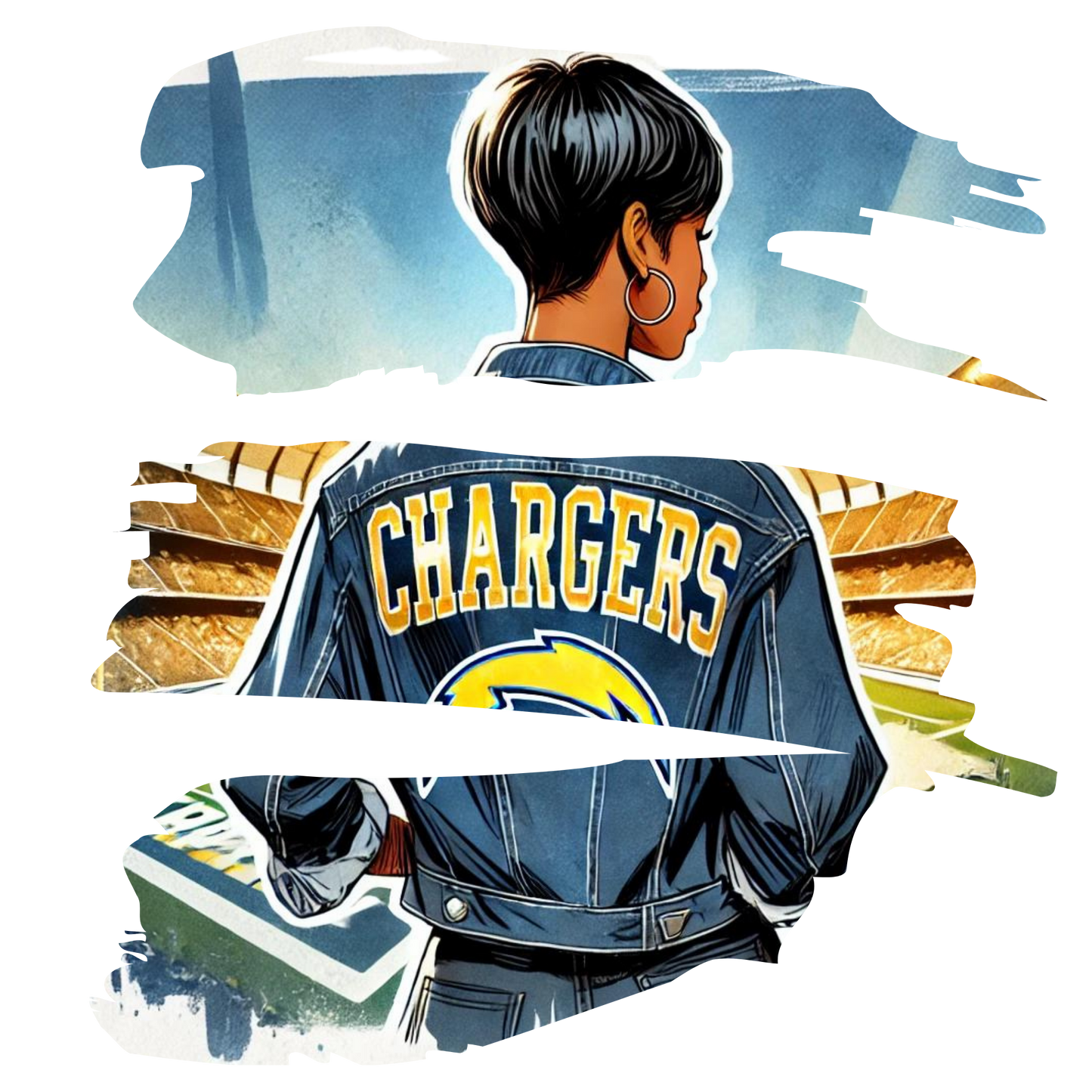 Chargers - Girl in Demin, T-Shirt